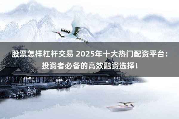 股票怎样杠杆交易 2025年十大热门配资平台:投资者必备的高效融资选择!